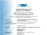 Zertifikat der werkseigenen Produktionskontrolle für tragende Bauteile und Bausätze